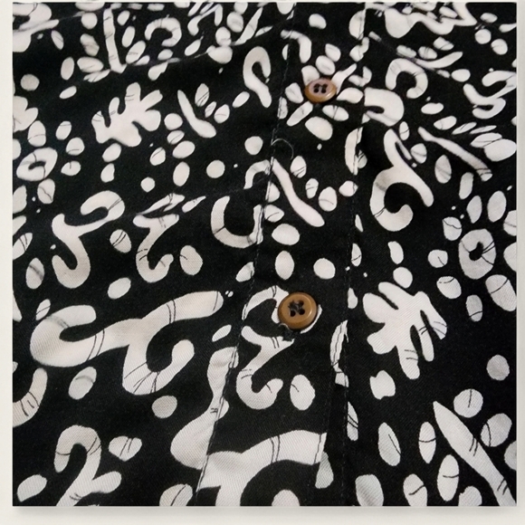 Wild Honey Vintage Tropical Print Button-Up Shirt – 90s/Y2K Rayon Blouse - Picture 4 of 6